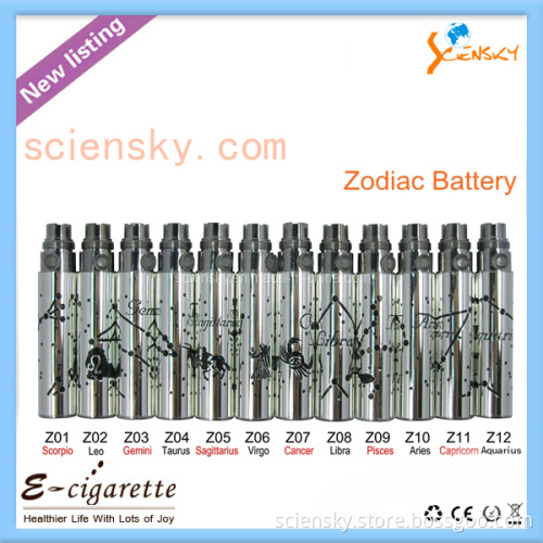 2013 Sciensky New Design Zodiac Engraved EGO Battery 12 Different Graphics Beautiful and Top Quality